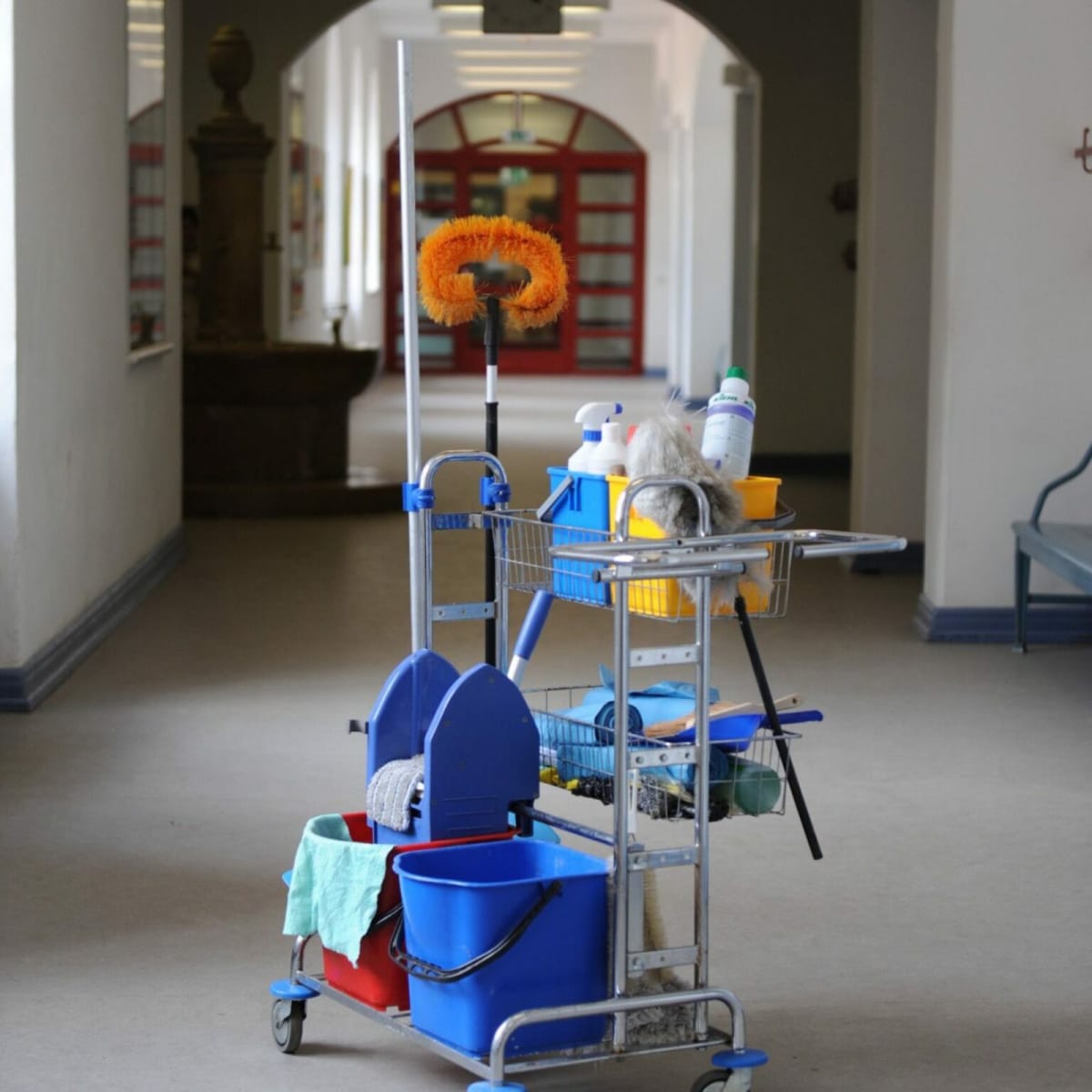 School hallway maintained by YHWY Properties in Central Ohio